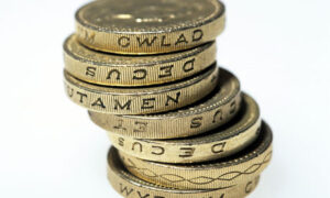Pile of pound coins