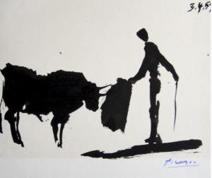 Ink sketch of bullfighter - Picasso 1959